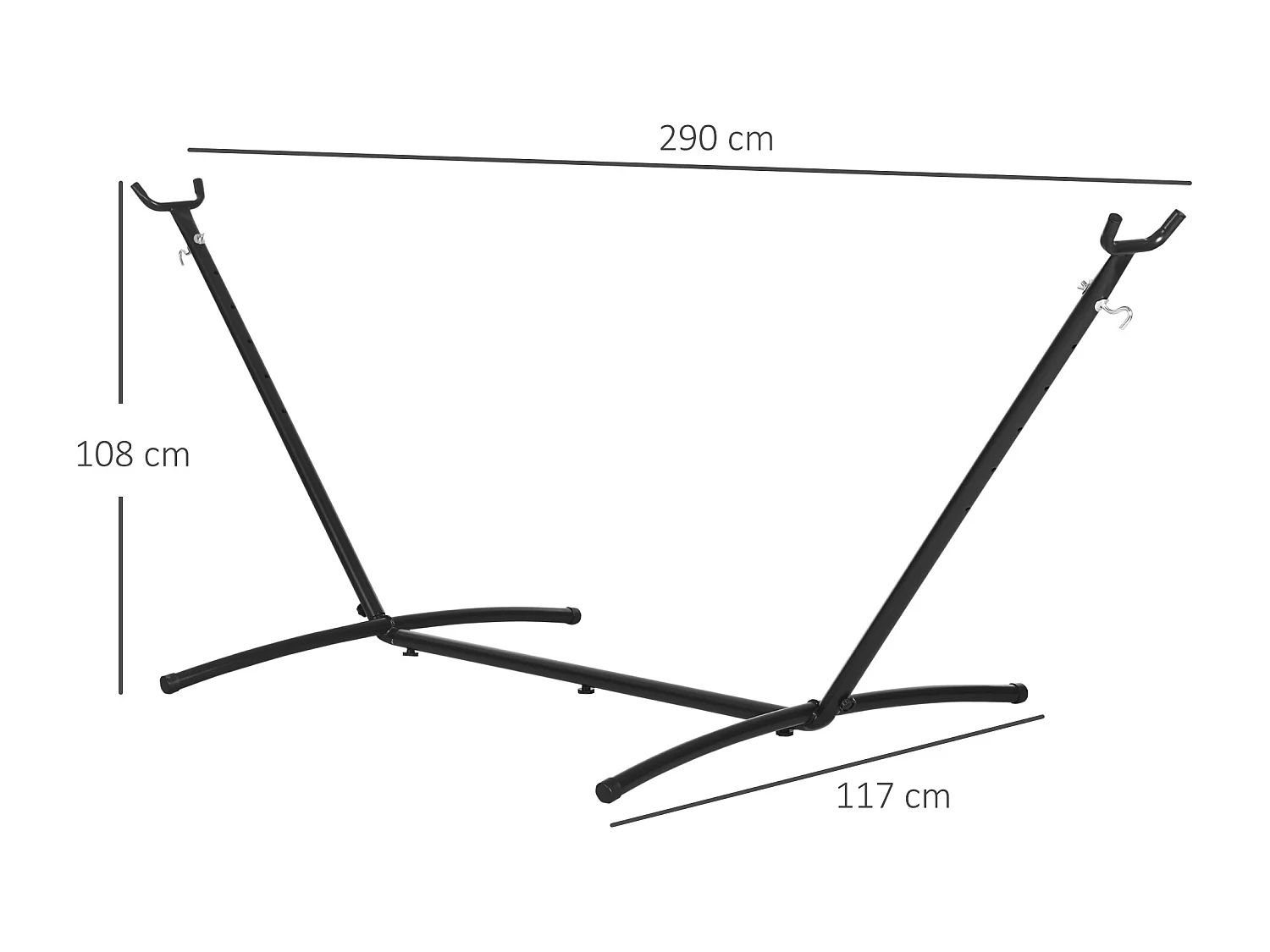 Supporto per Amaca Regolabile con Struttura Portante Fino a 120kg