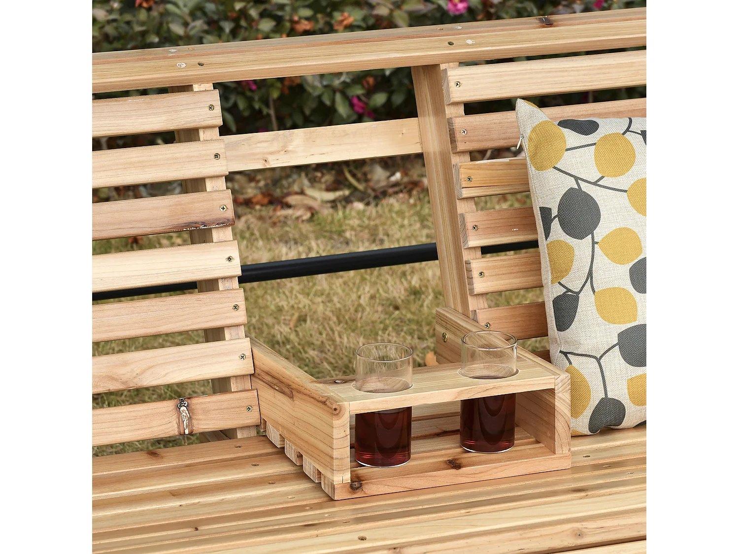 Altalena sospesa per 3 persone con tavolino per giardino