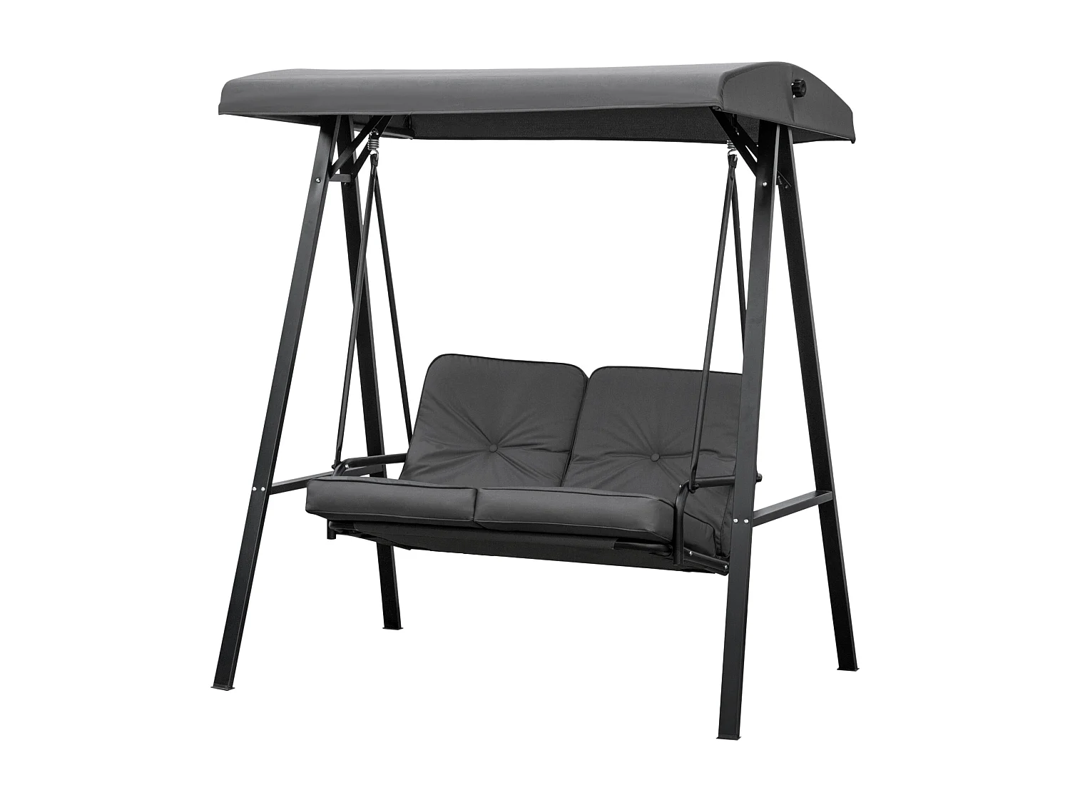 Dondolo 2 posti con tettuccio regolabile 144x117x173 cm grigio