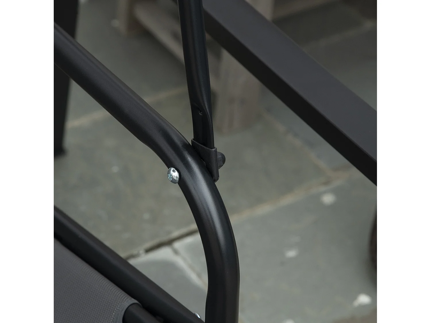 Dondolo 2 posti con tettuccio regolabile 144x117x173 cm grigio