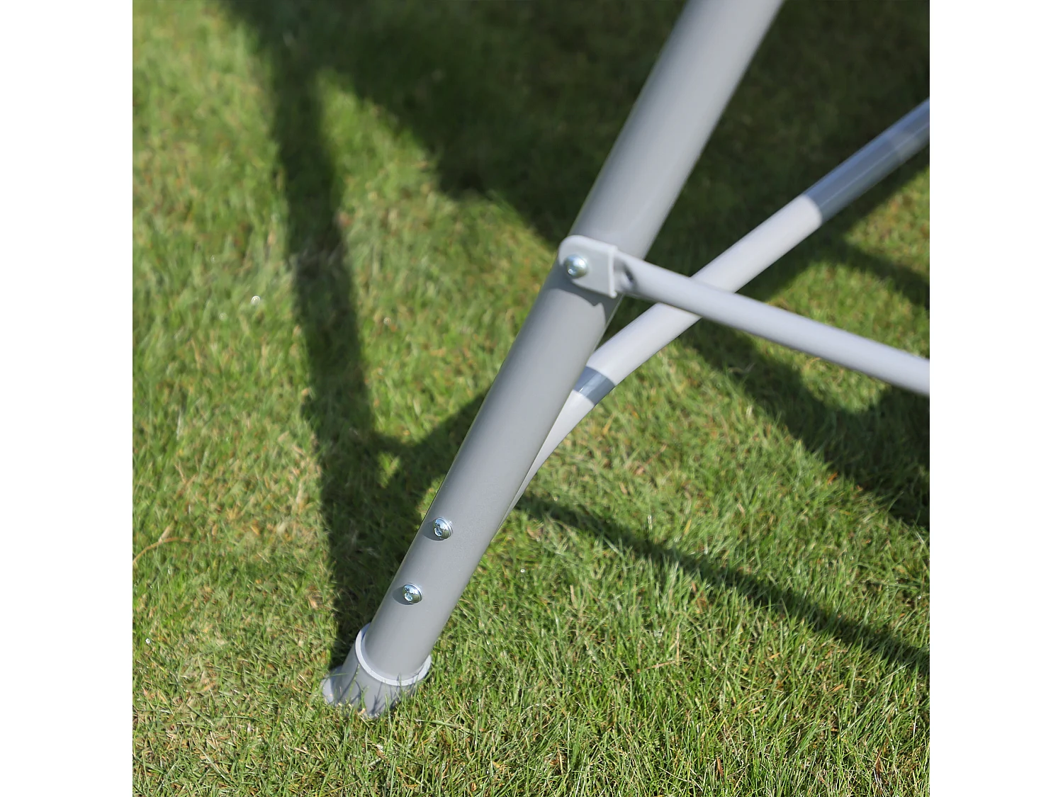 Dondolo da Giardino 3 Posti con Tettuccio Parasole Regolabile e Seduta in Poliestere