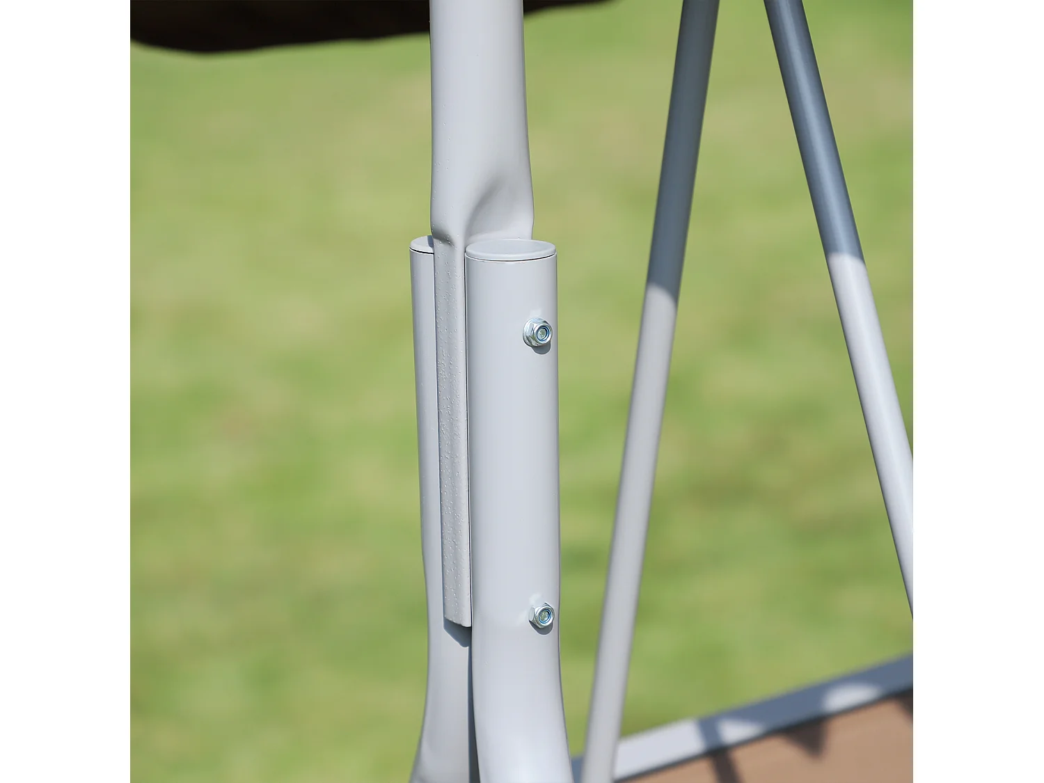 Dondolo da Giardino 3 Posti con Tettuccio Parasole Regolabile e Seduta in Poliestere