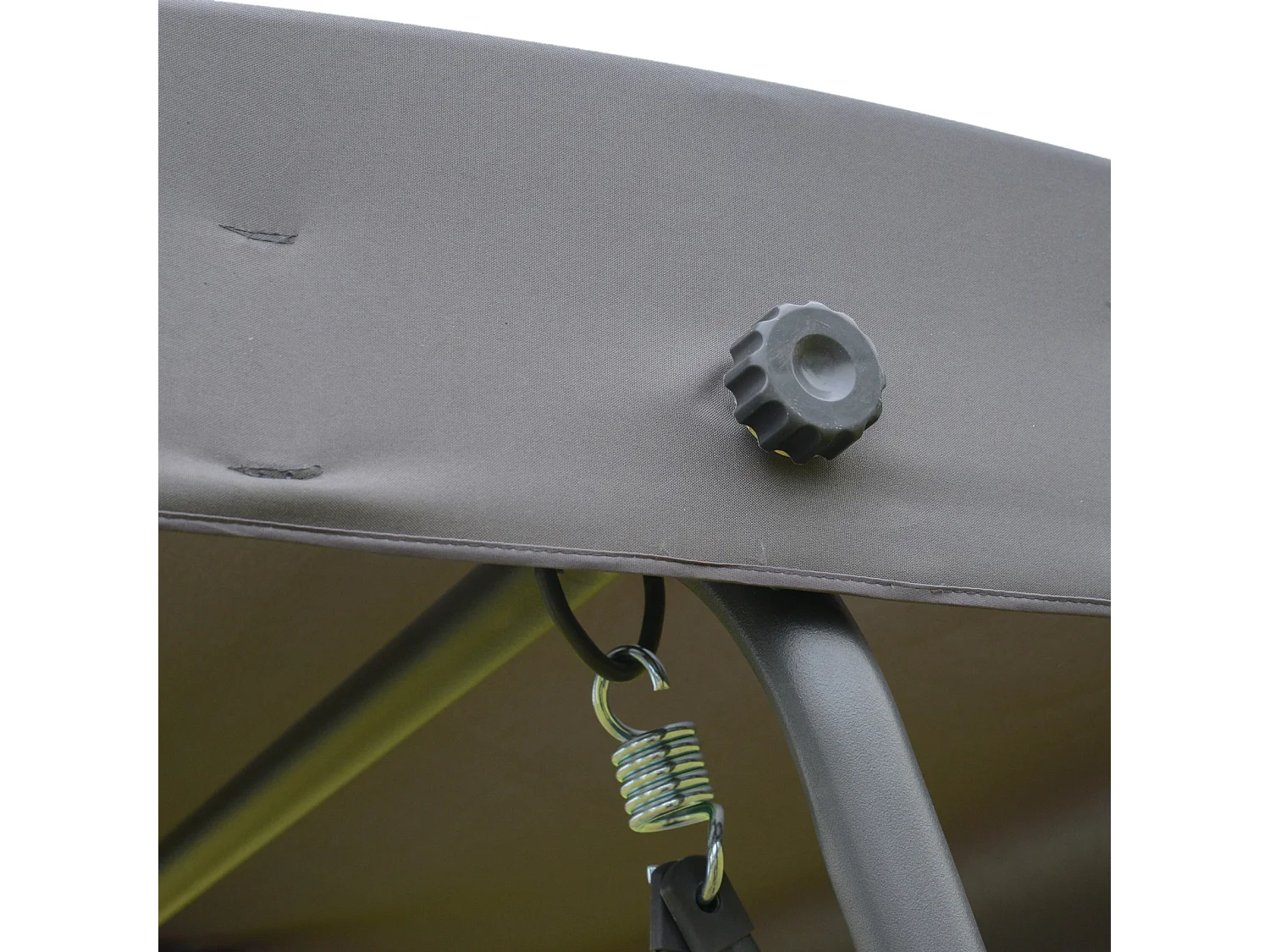 Dondolo Da Giardino 3 Posti Con Tettuccio Regolabile Telaio In Acciaio 175x118x159cm 200kg Grigio