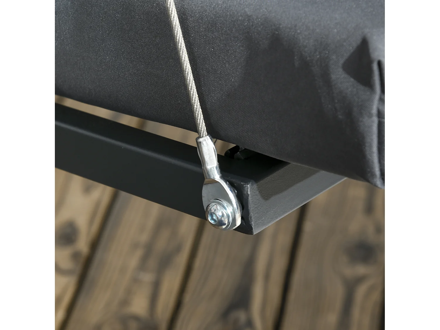 Dondolo da giardino 3 posti con tettuccio regolabile grigio scuro