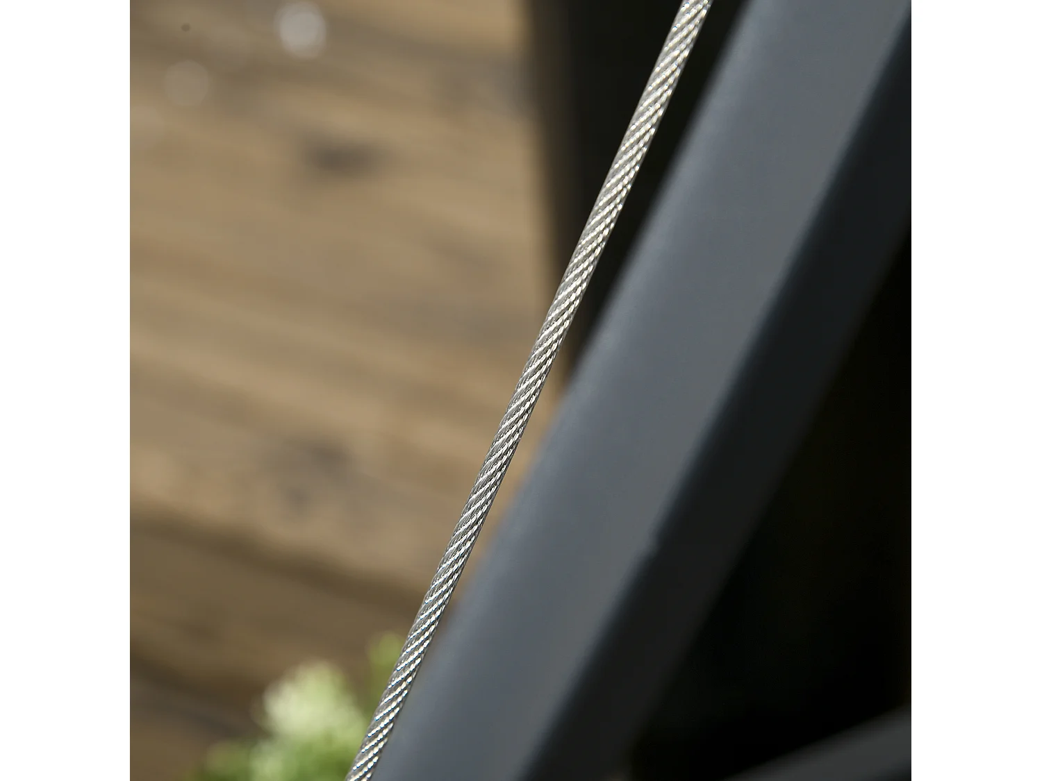 Dondolo da giardino 3 posti con tettuccio regolabile grigio scuro