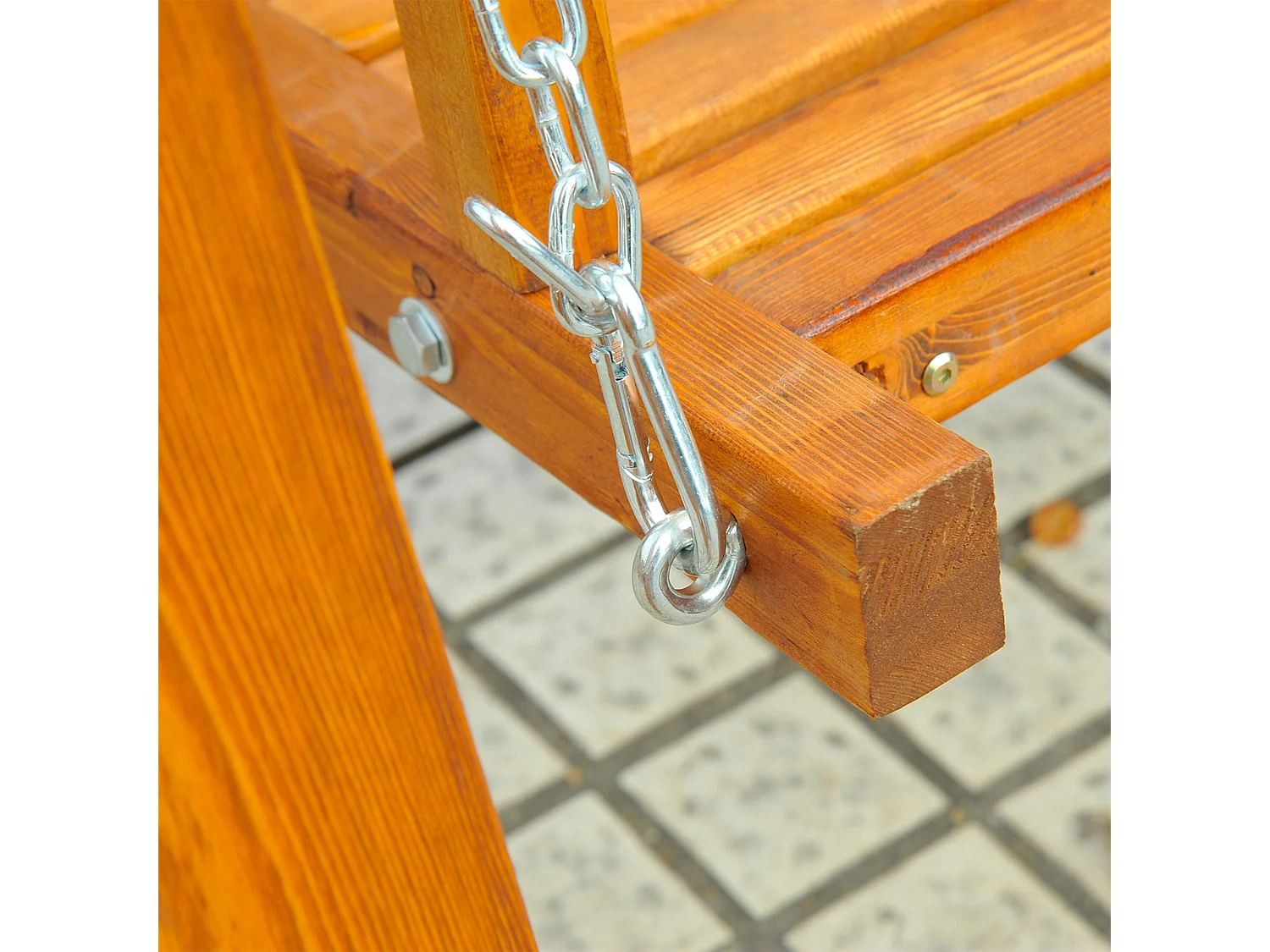 Dondolo Da Giardino In Legno Massello Di Pino Con Tettuccio Parasole 162x130x185cm 240kg