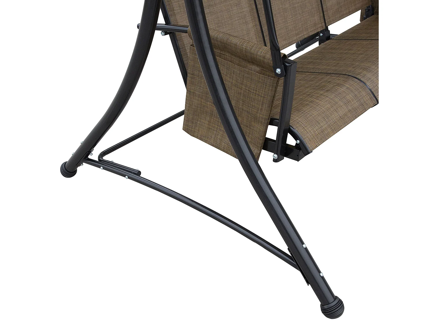 Dondolo 3 Posti da Giardino con Tettuccio Regolabile e Tasche Portaoggetti