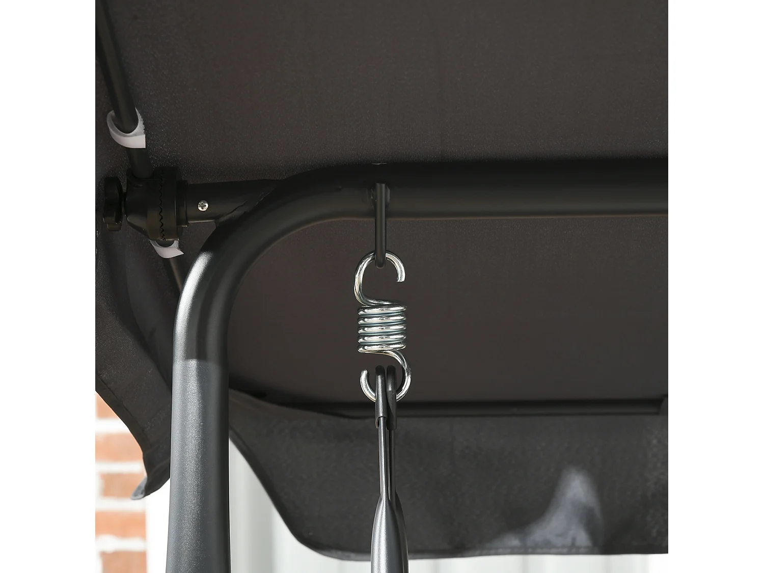 Dondolo da giardino 3 posti con tettuccio regolabile