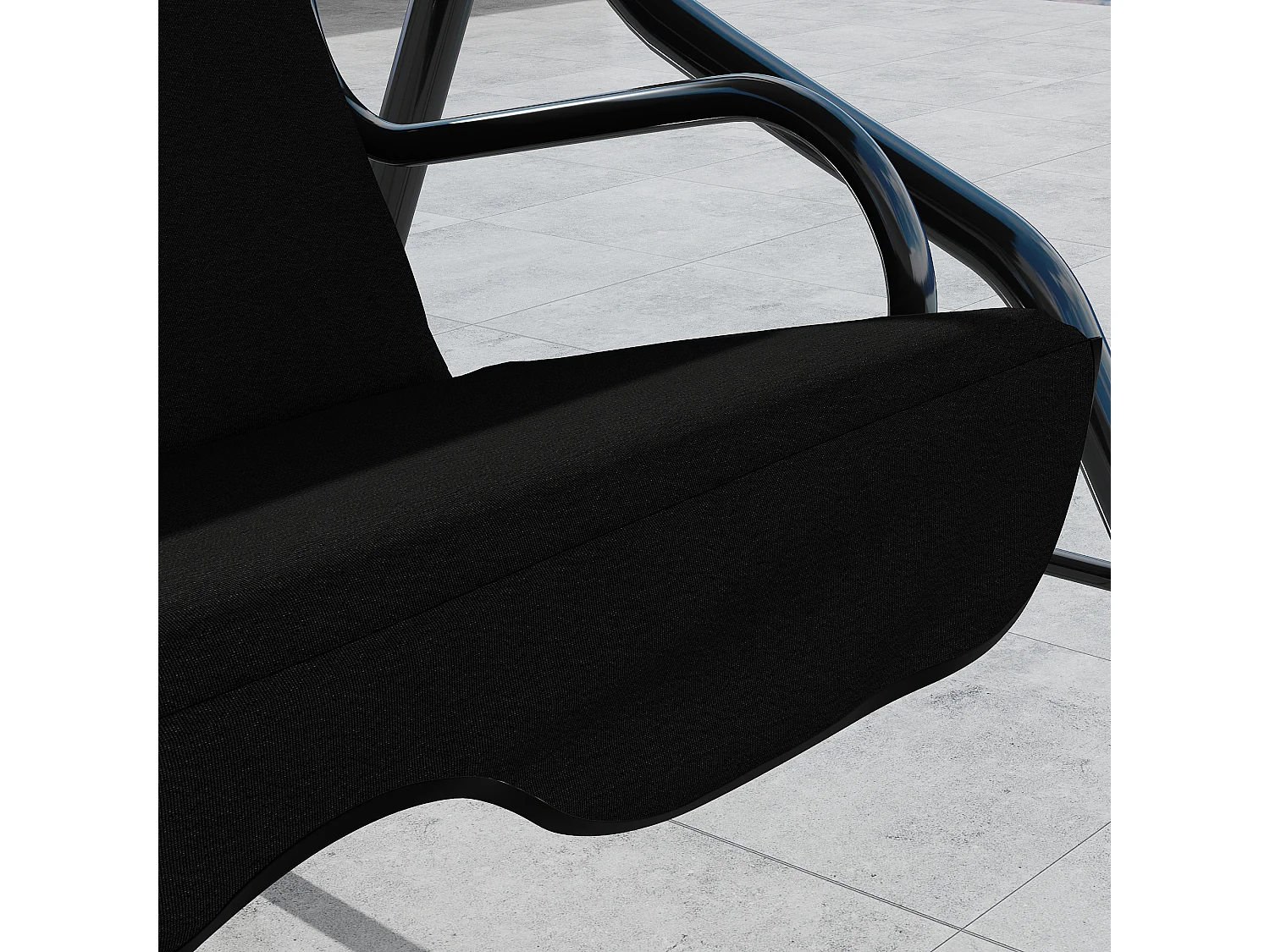 Dondolo 3 posti con tettuccio regolabile e cuscini nero