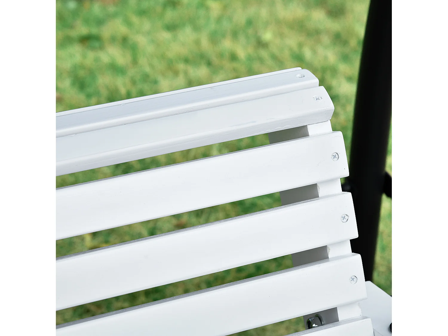 Dondolo 3 posti da esterno con tavolino e portabicchieri bianco