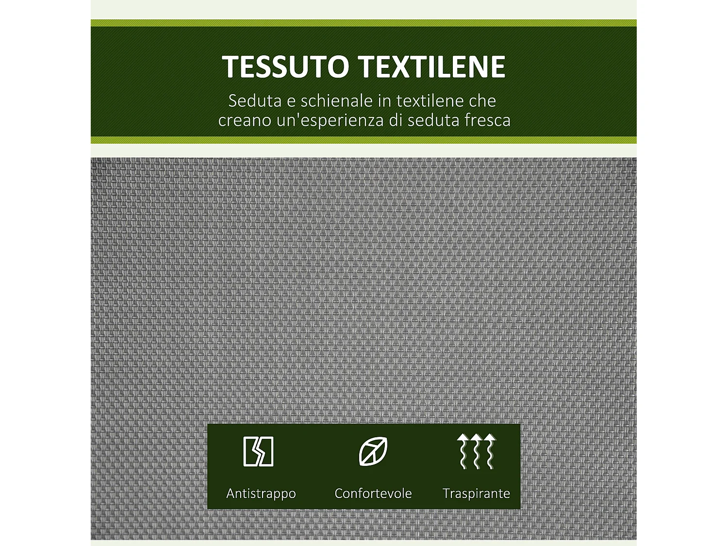 Dondolo a 2 posti da giardino tettuccio regolabile grigio