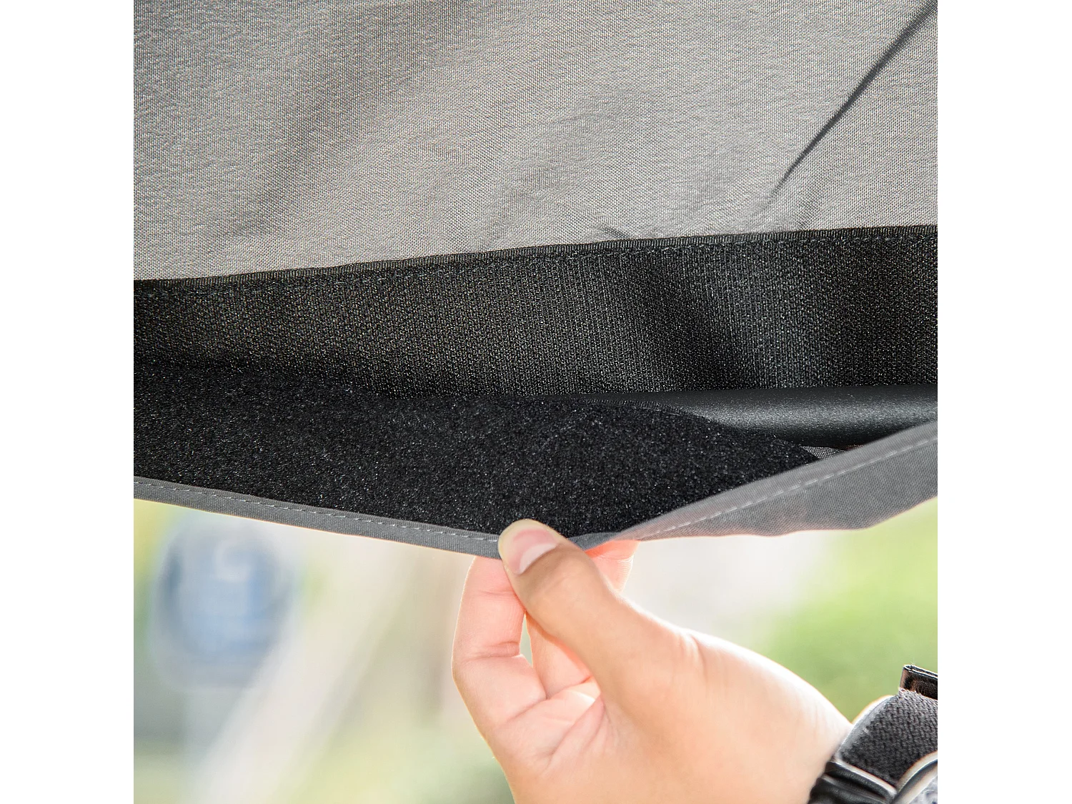 Dondolo a 2 posti da giardino tettuccio regolabile grigio