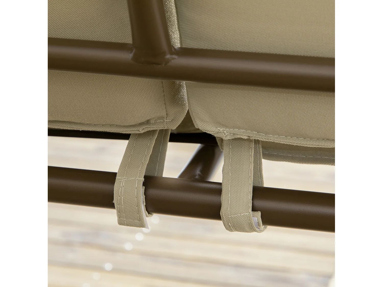 Dondolo da giardino 3 posti con tettuccio inclinabile cuscini