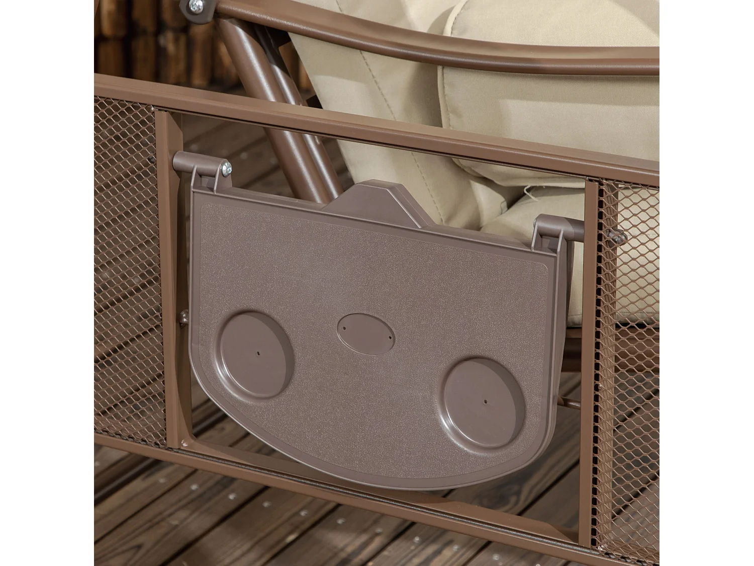 Dondolo da giardino 3 posti con tettuccio inclinabile cuscini