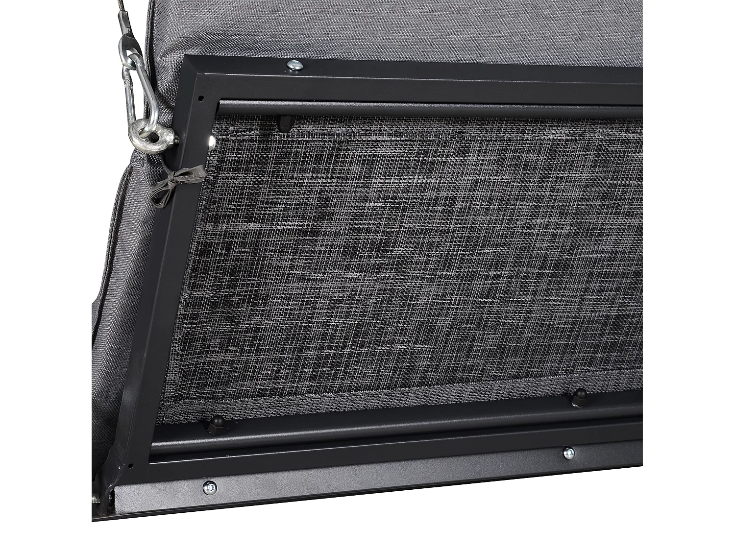 Dondolo 3 Posti da Giardino con Tettuccio Regolabile e Cuscini in Texteline e Metallo