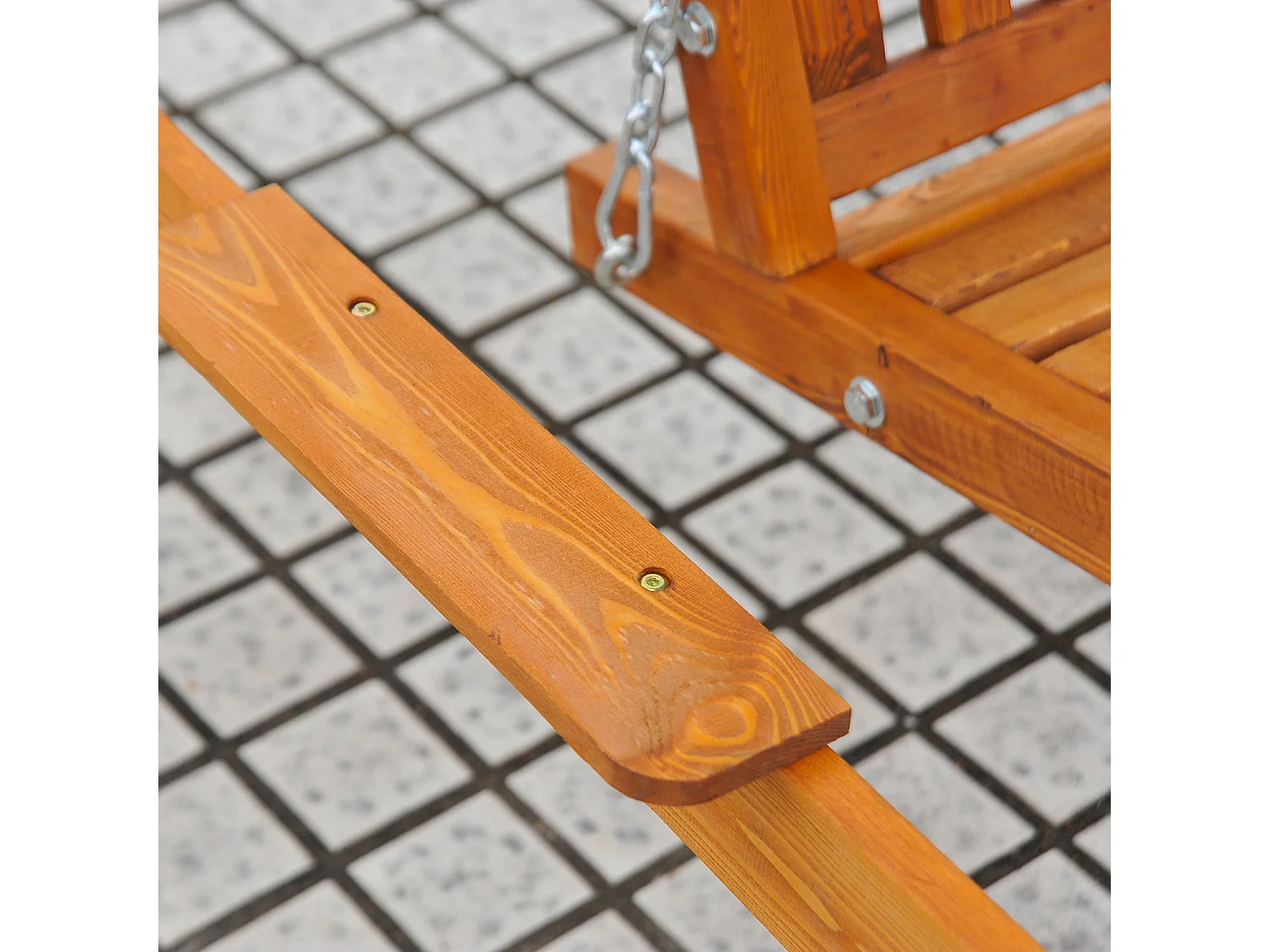 Dondolo Da Giardino 3 Posti In Legno Con Baldacchino 210X130X185Cm