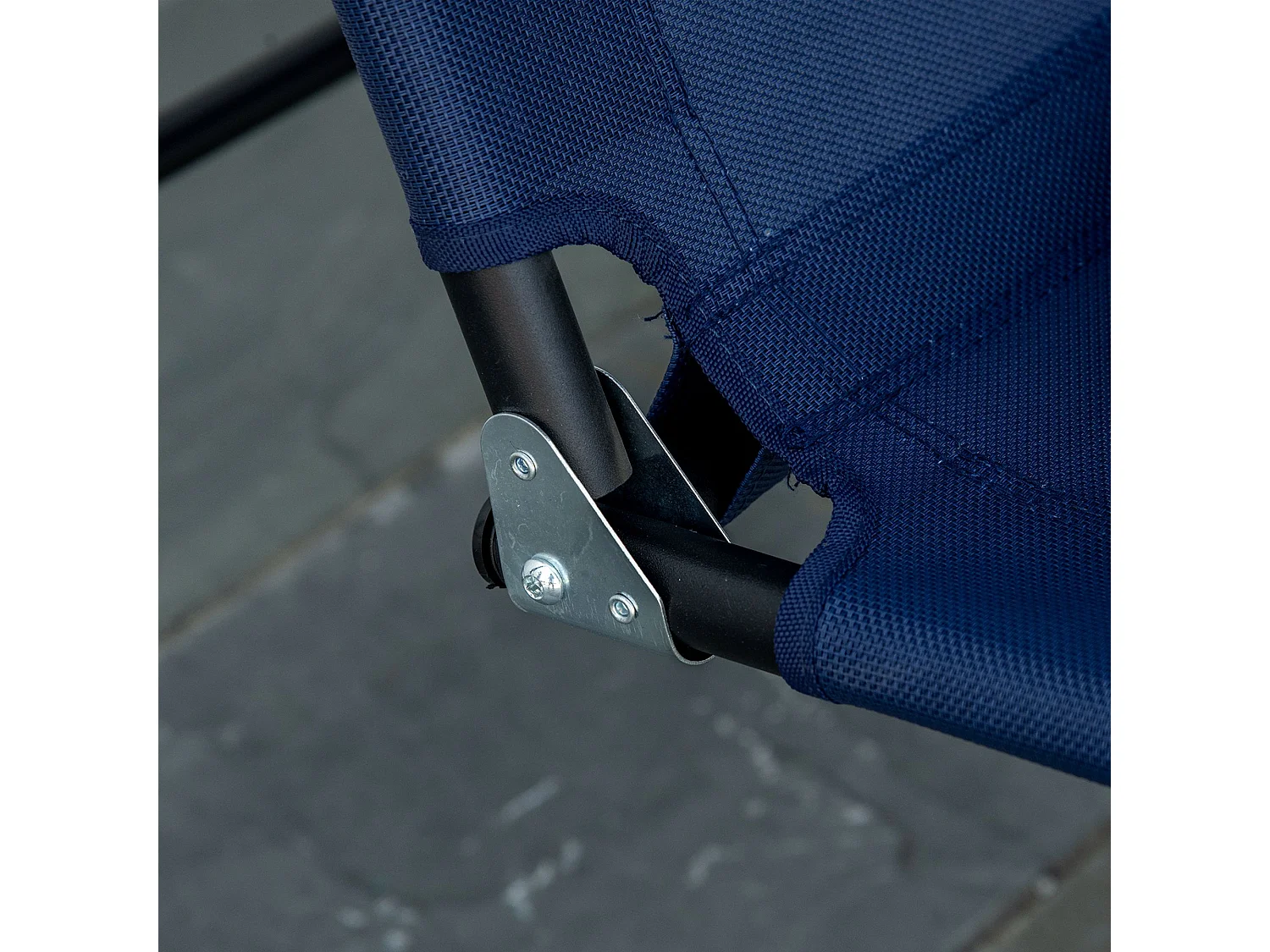 Dondolo da giardino 3 posti con tettuccio regolabile blu scuro