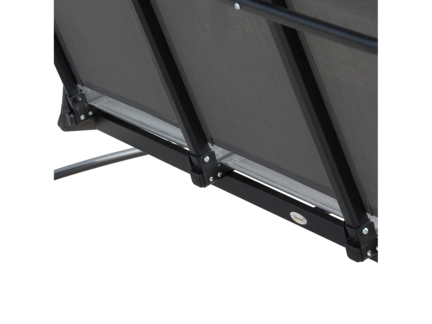 Dondolo 3 Posti da Giardino con Tettuccio Regolabile e Tasche Portaoggetti