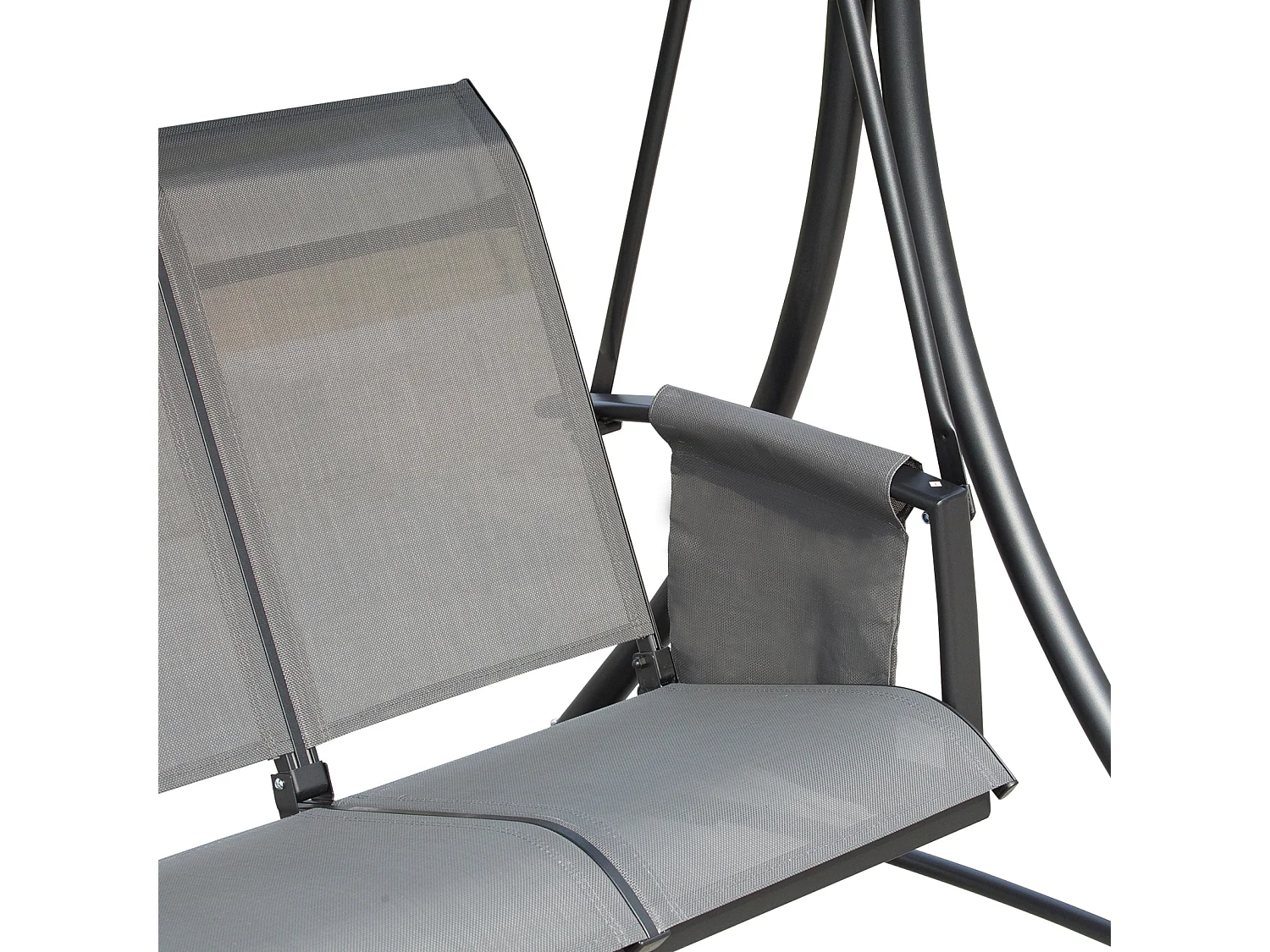 Dondolo 3 Posti da Giardino con Tettuccio Regolabile e Tasche Portaoggetti