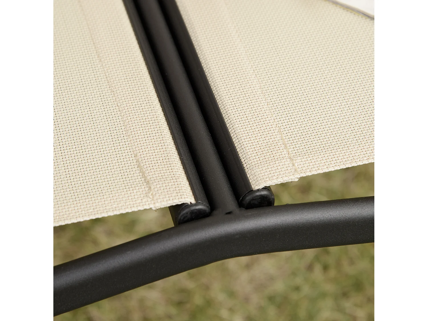 Dondolo a 2 posti da giardino tettuccio regolabile beige