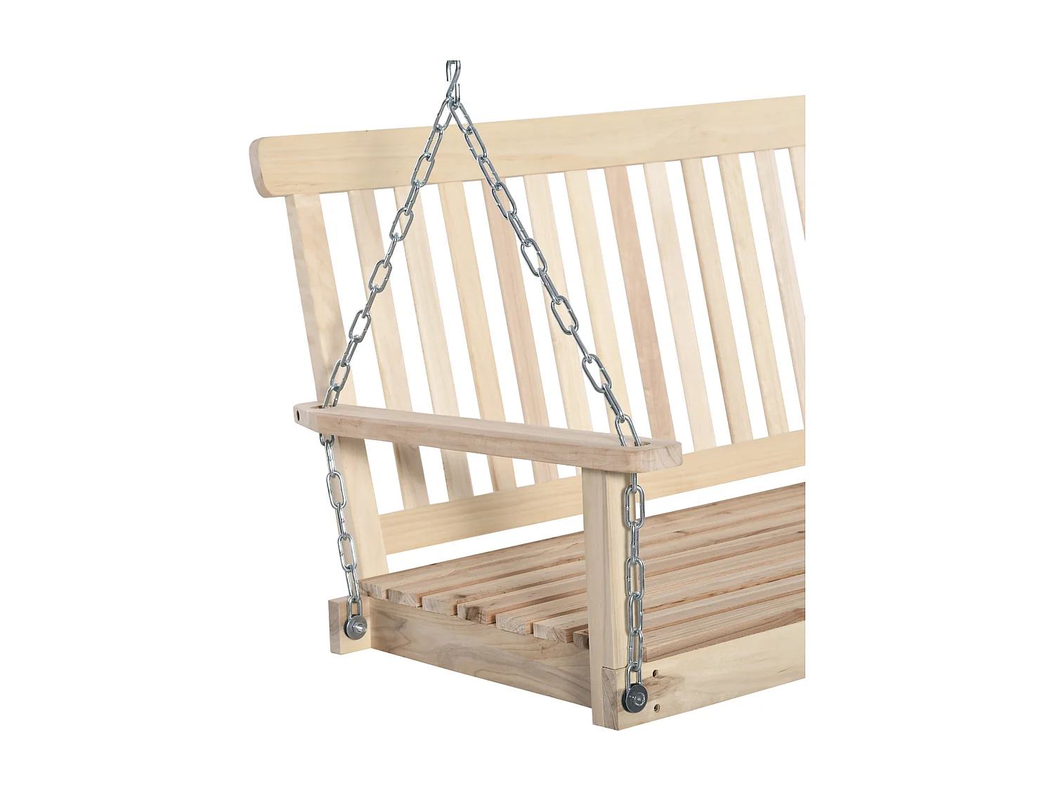 Dondolo da giardino sospeso per 2 persone in legno e catene in metallo