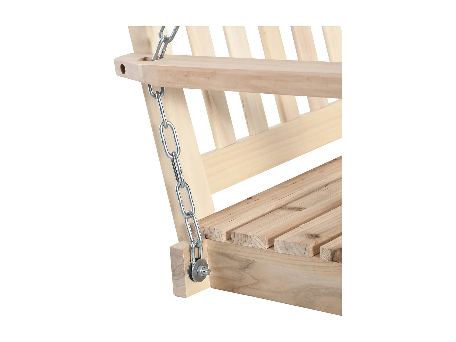 Dondolo da giardino sospeso per 2 persone in legno e catene in metallo