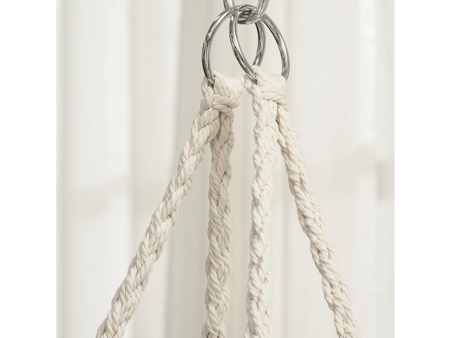 Sedia sospesa per interni ed esterni amaca da giardino crema