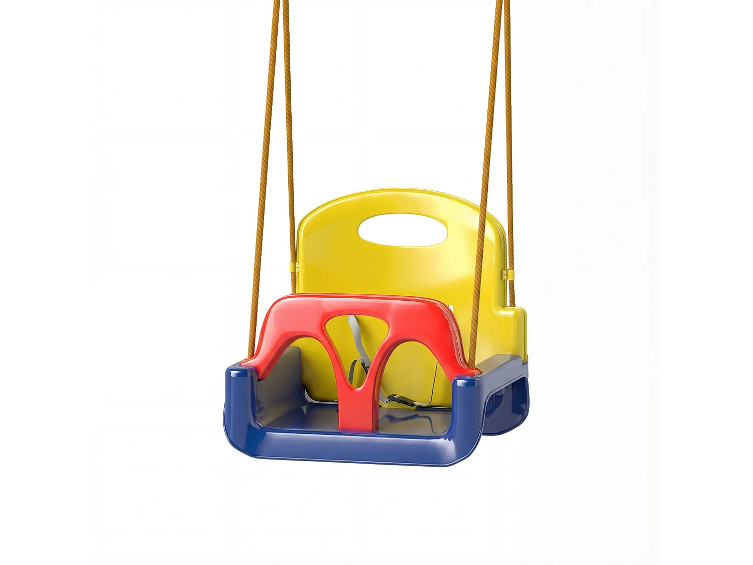 Altalena per bambini 3 in 1 da giardino in plastica blu