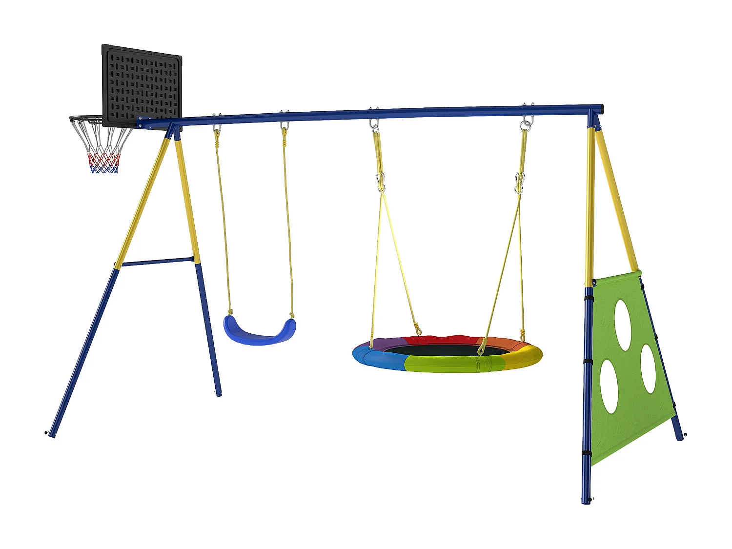Set altalena da giardino per bambini 3-8 anni in acciaio multicolore
