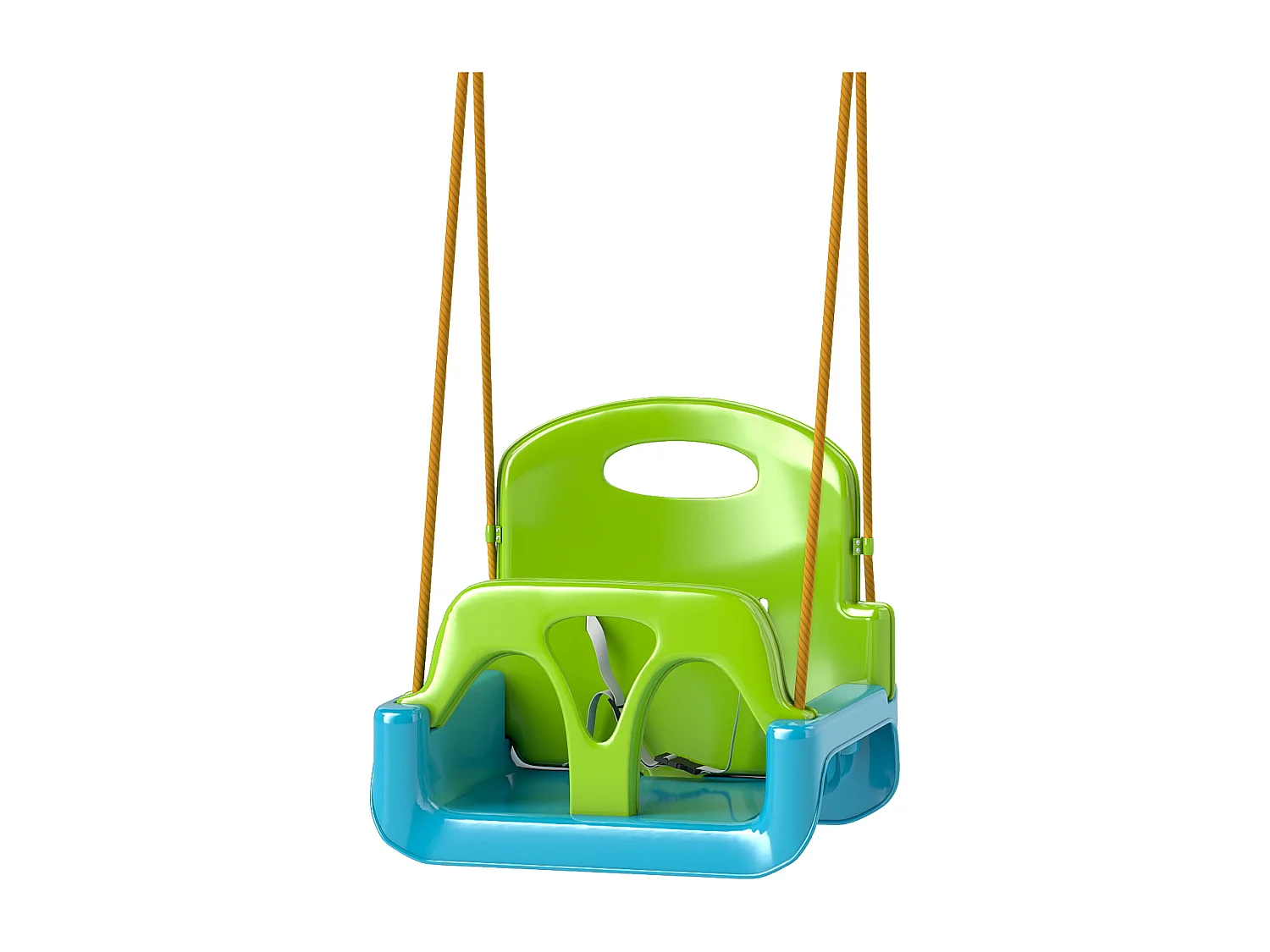Altalena per bambini 3 in 1 da interno ed esterno plastica verde
