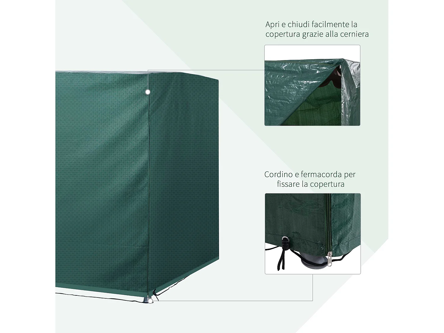 Copertura Impermeabile per Dondolo da Giardino Anti UV Anti Muffa in PE con Fissaggio