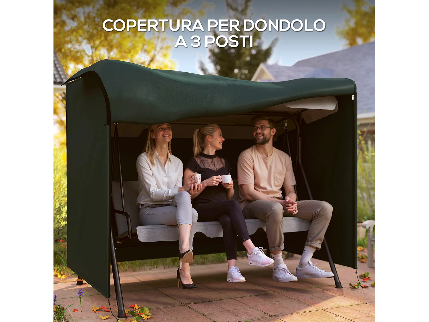 Telo Copertura Impermeabile per Dondolo Antivento Antigraffio in Oxford con Rivestimento PVC