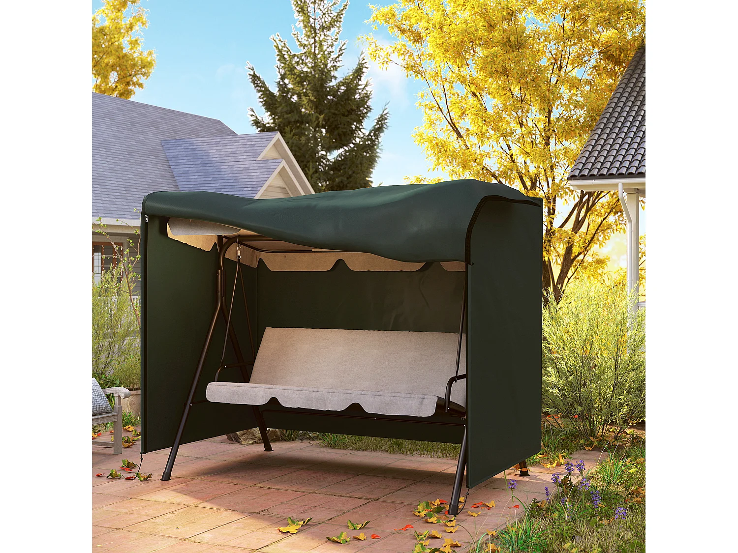 Telo Copertura Impermeabile per Dondolo Antivento Antigraffio in Oxford con Rivestimento PVC