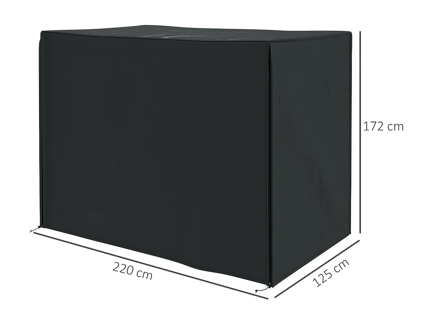 Copertura dondolo da giardino 3 posti impermeabile e anti uv nero