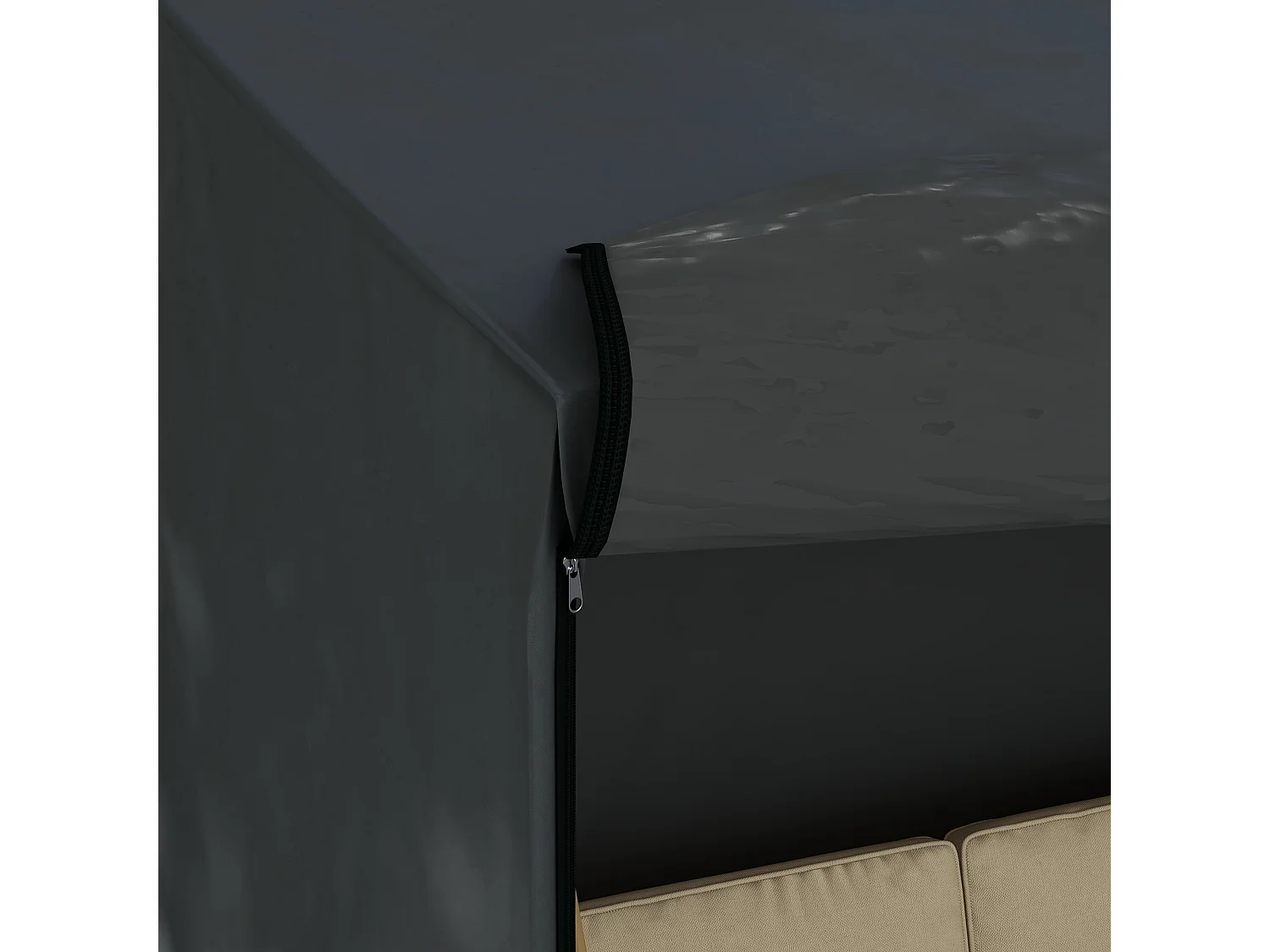 Copertura dondolo da giardino 3 posti impermeabile e anti uv nero