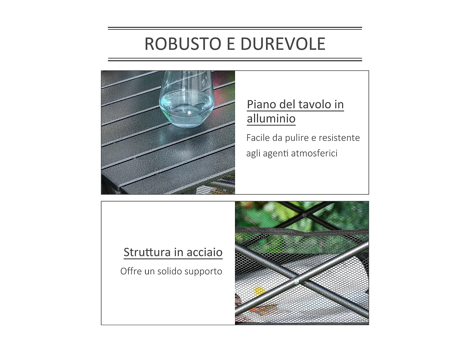 Tavolo da campeggio pieghevole e salvaspazio con borsa da viaggio