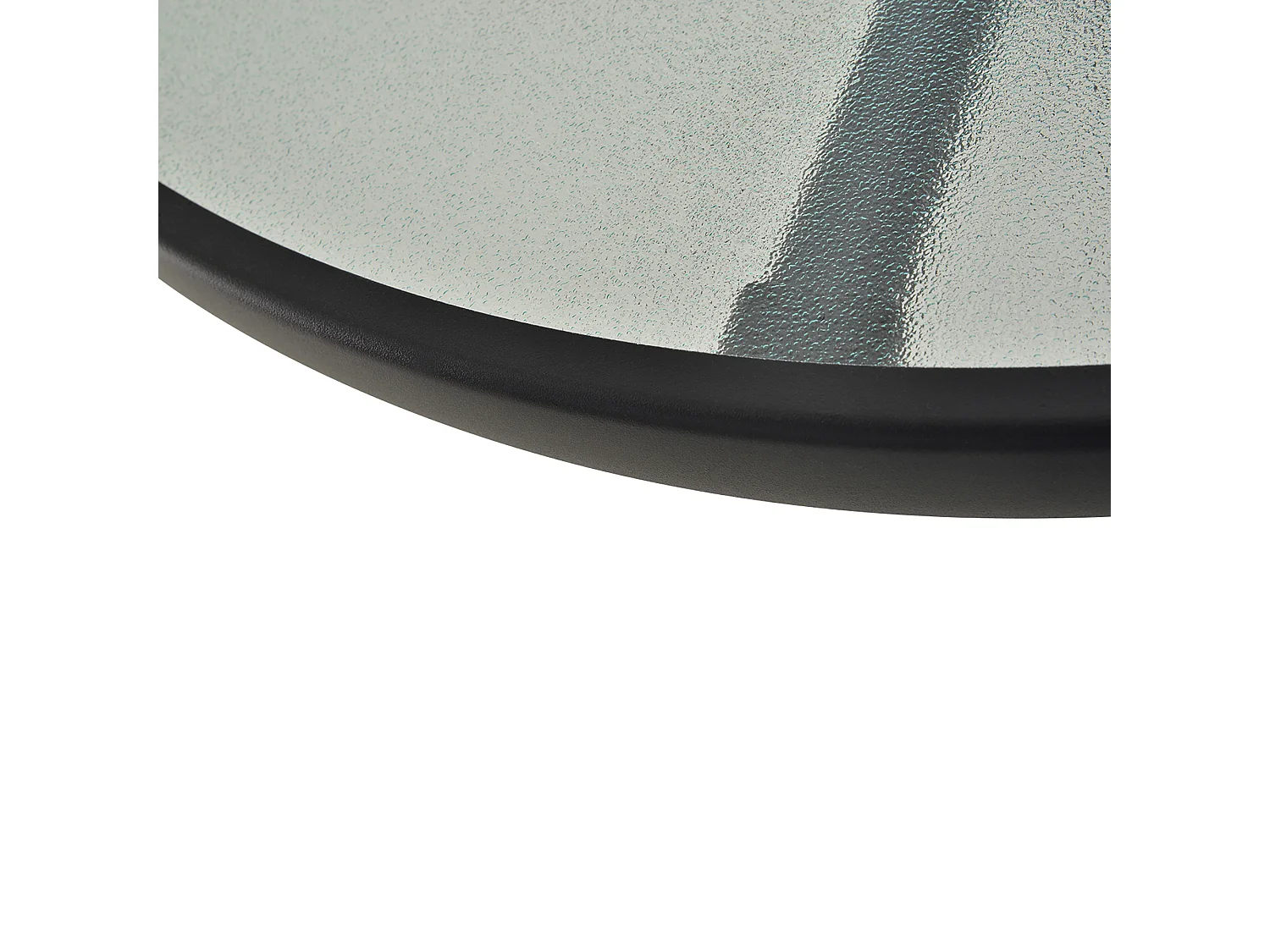 Tavolino da Giardino con Piano in Vetro Temperato e Foro per Ombrellone in Acciaio