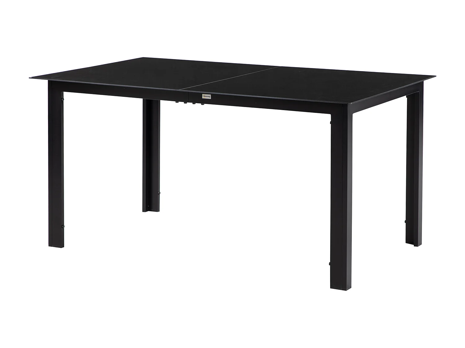 Tavolo da giardino per 6 persone in vetro e alluminio nero