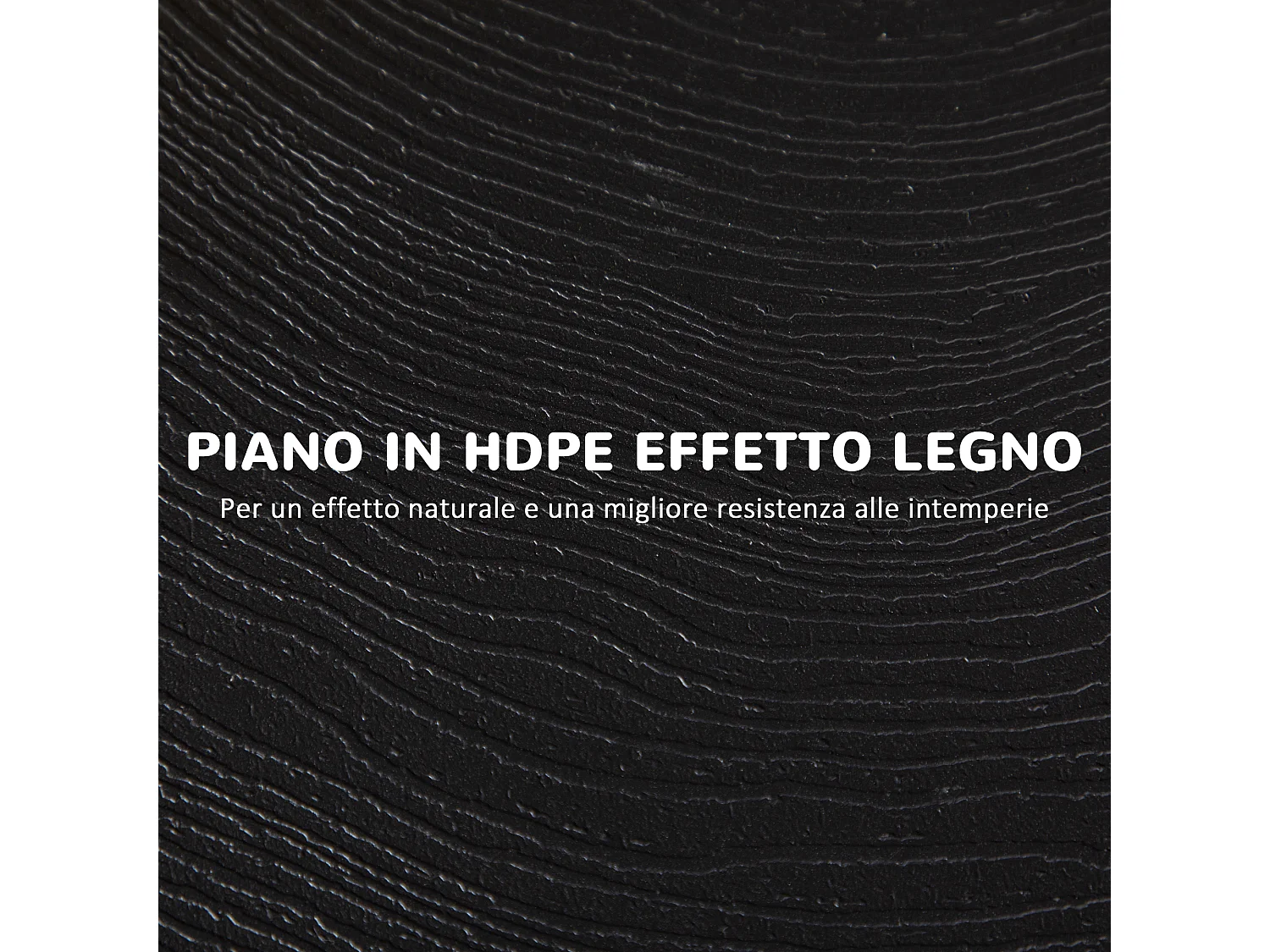 Tavolo da giardino rotondo e pieghevole in acciaio e hdpe grigio scuro