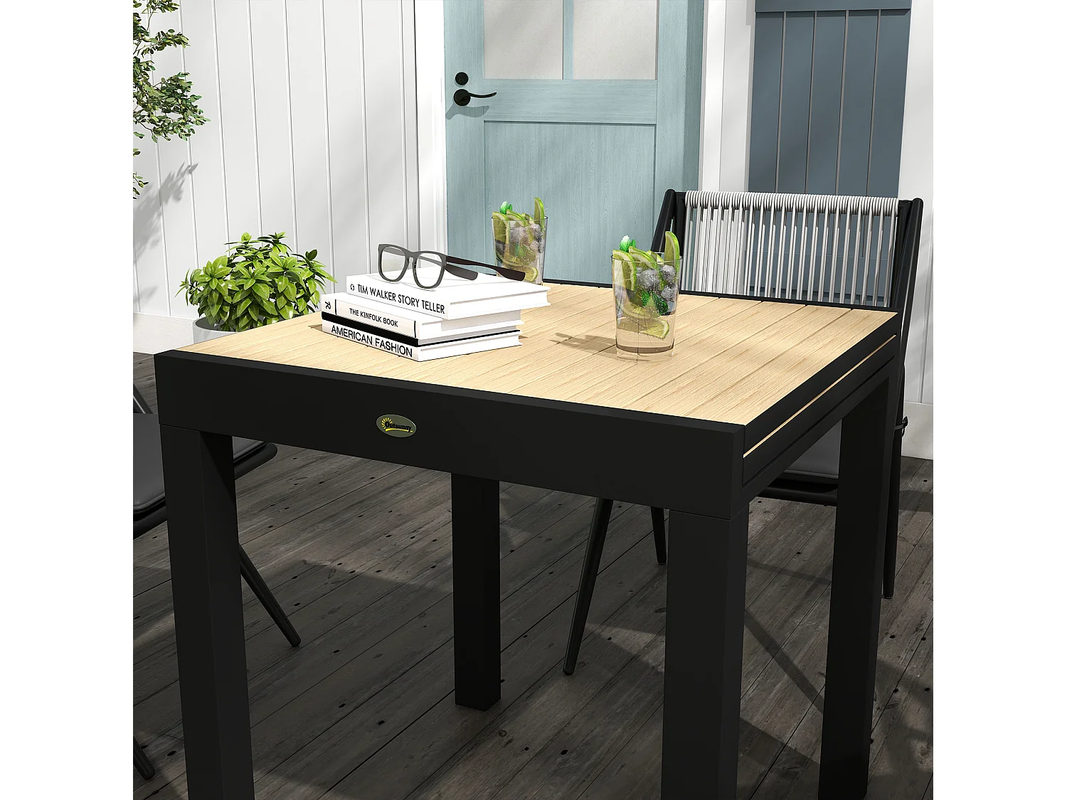 Tavolo da giardino allungabile per 4-6 persone in alluminio giallo