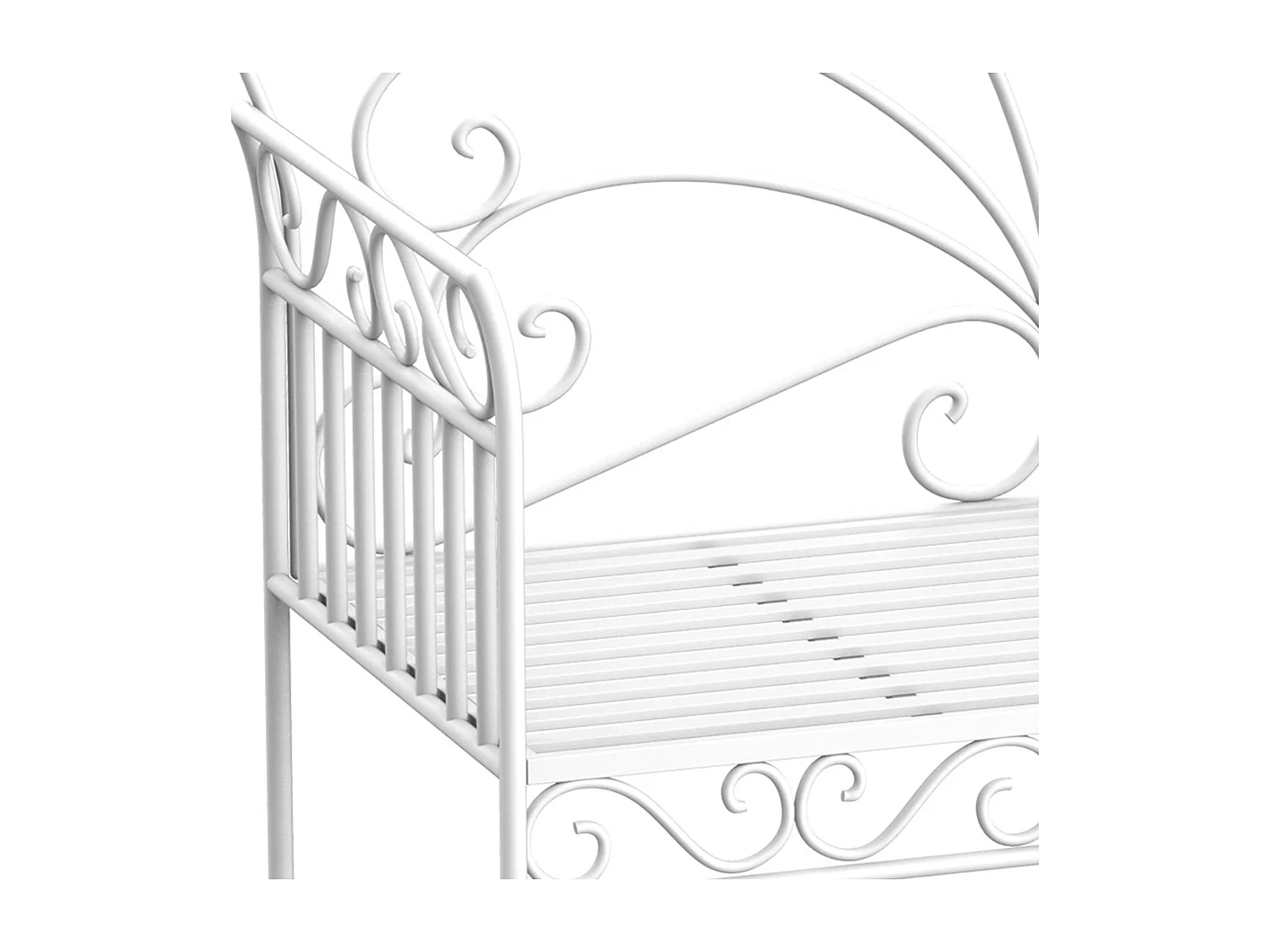 Panchina 2 Posti da Giardino Stile Romantico in Ferro Bianco