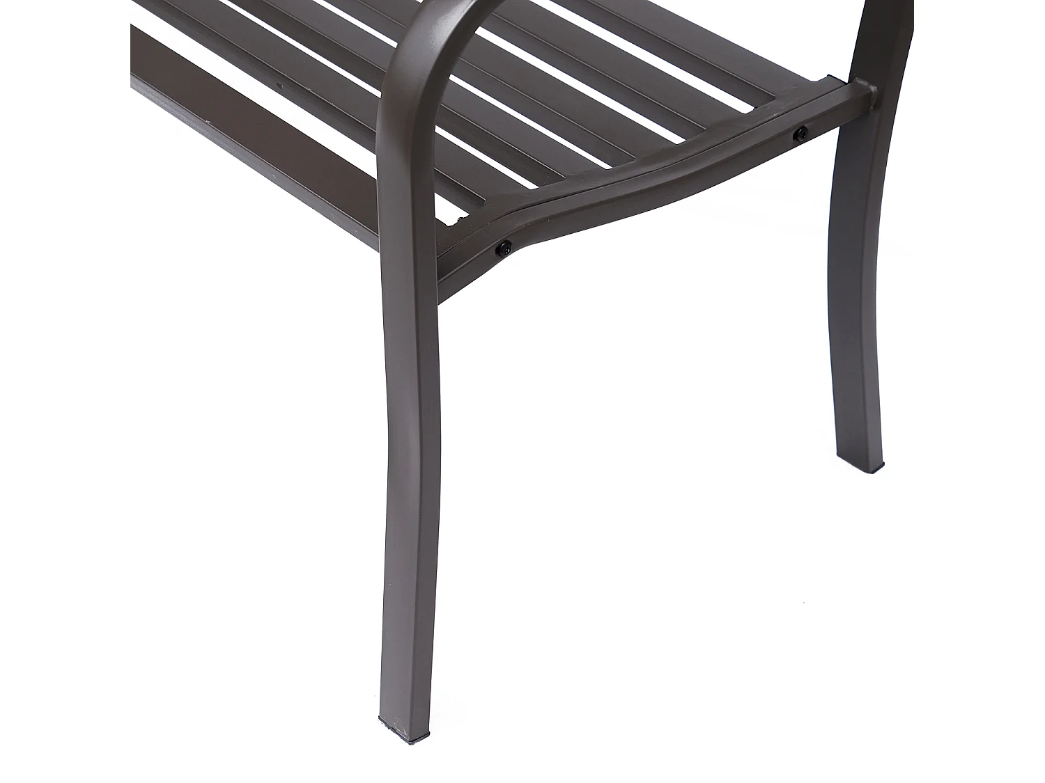 Panchina da Giardino Impermeabile in Acciaio e Ghisa con Schienale Decorativo
