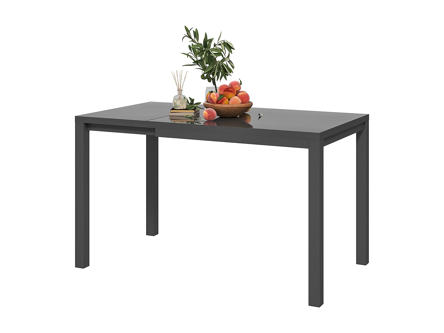 Tavolo da giardino allungabile 4-6 persone in alluminio grigio scuro