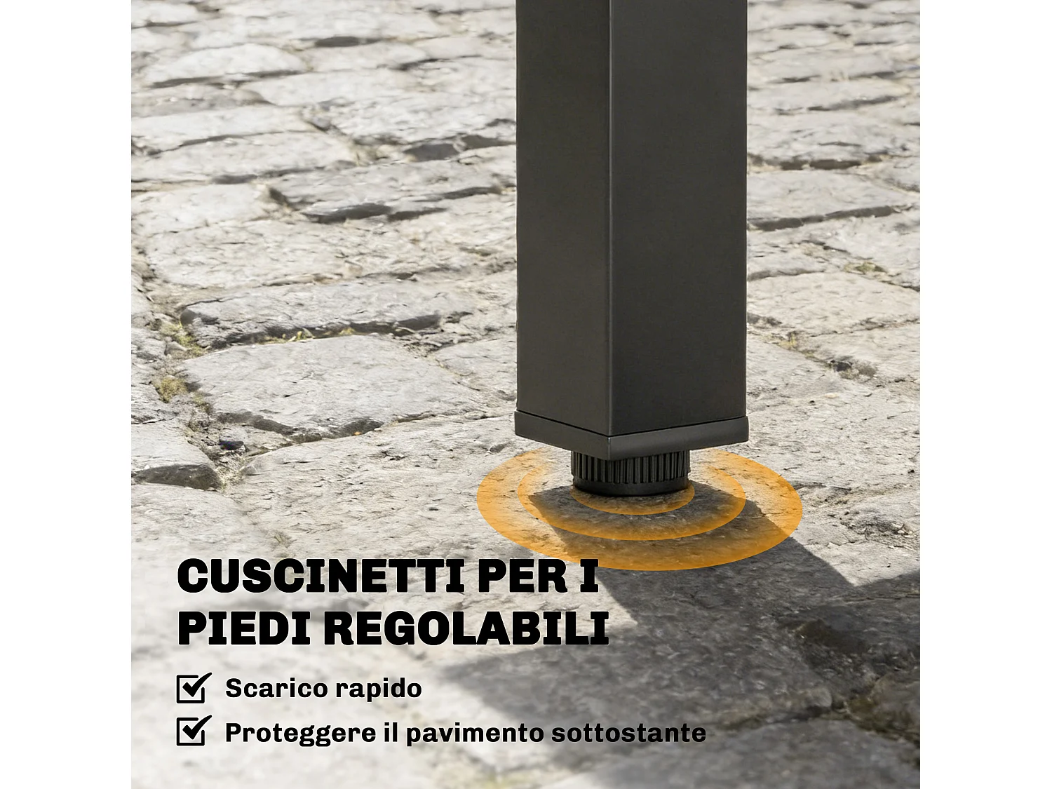 Tavolo allungabile a doghe da giardino 4-6 persone nero
