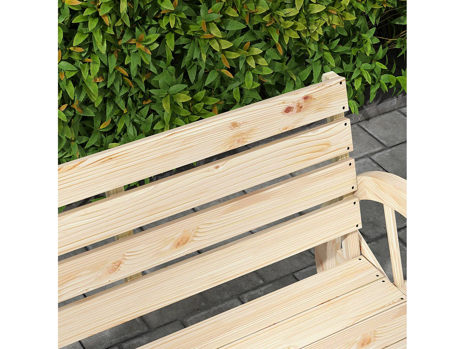 Panchina da giardino a 2 posti a doghe in legno di abete