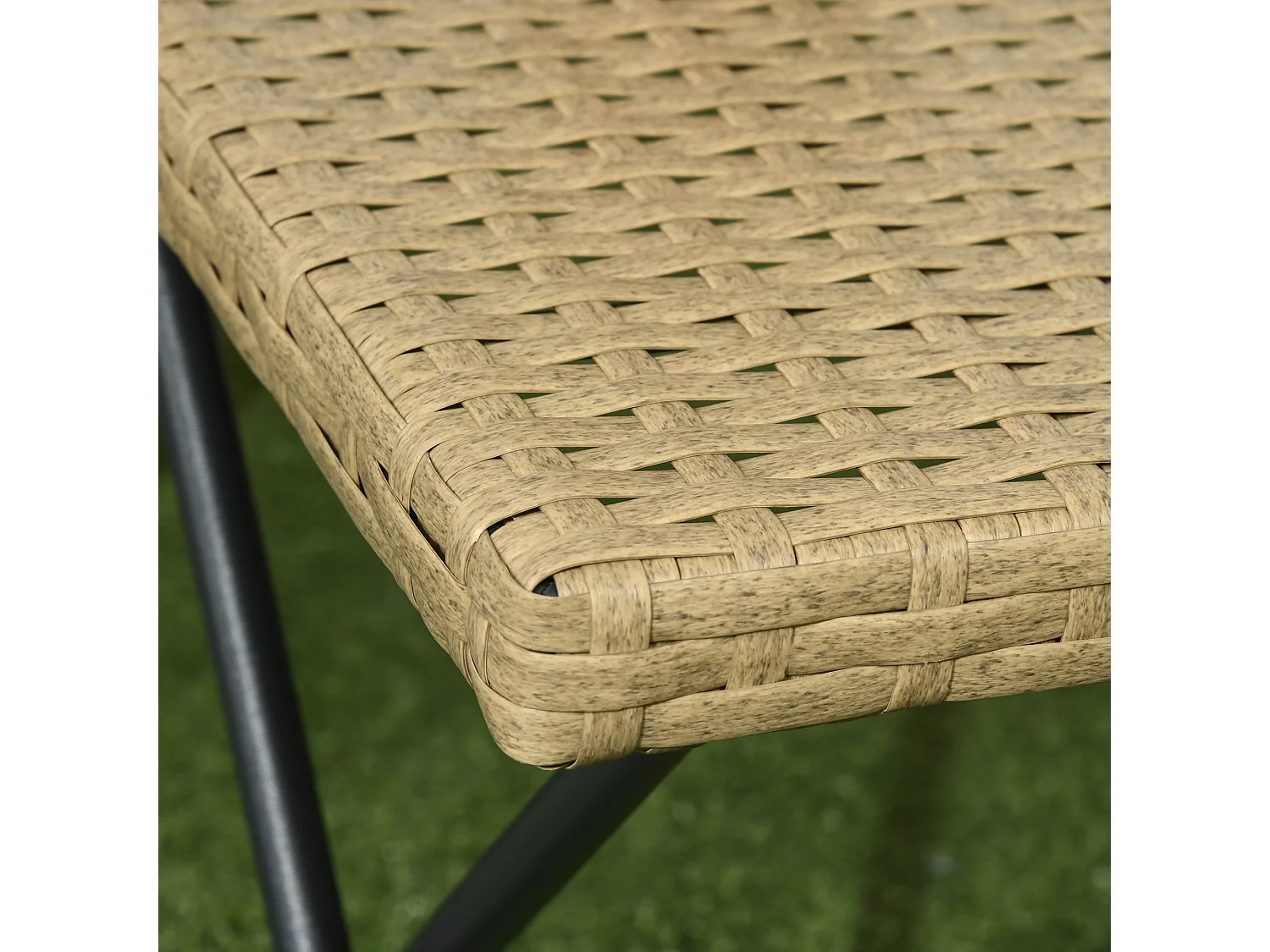 Tavolino da giardino pieghevole in rattan PE 40x40x40cm colore vimini