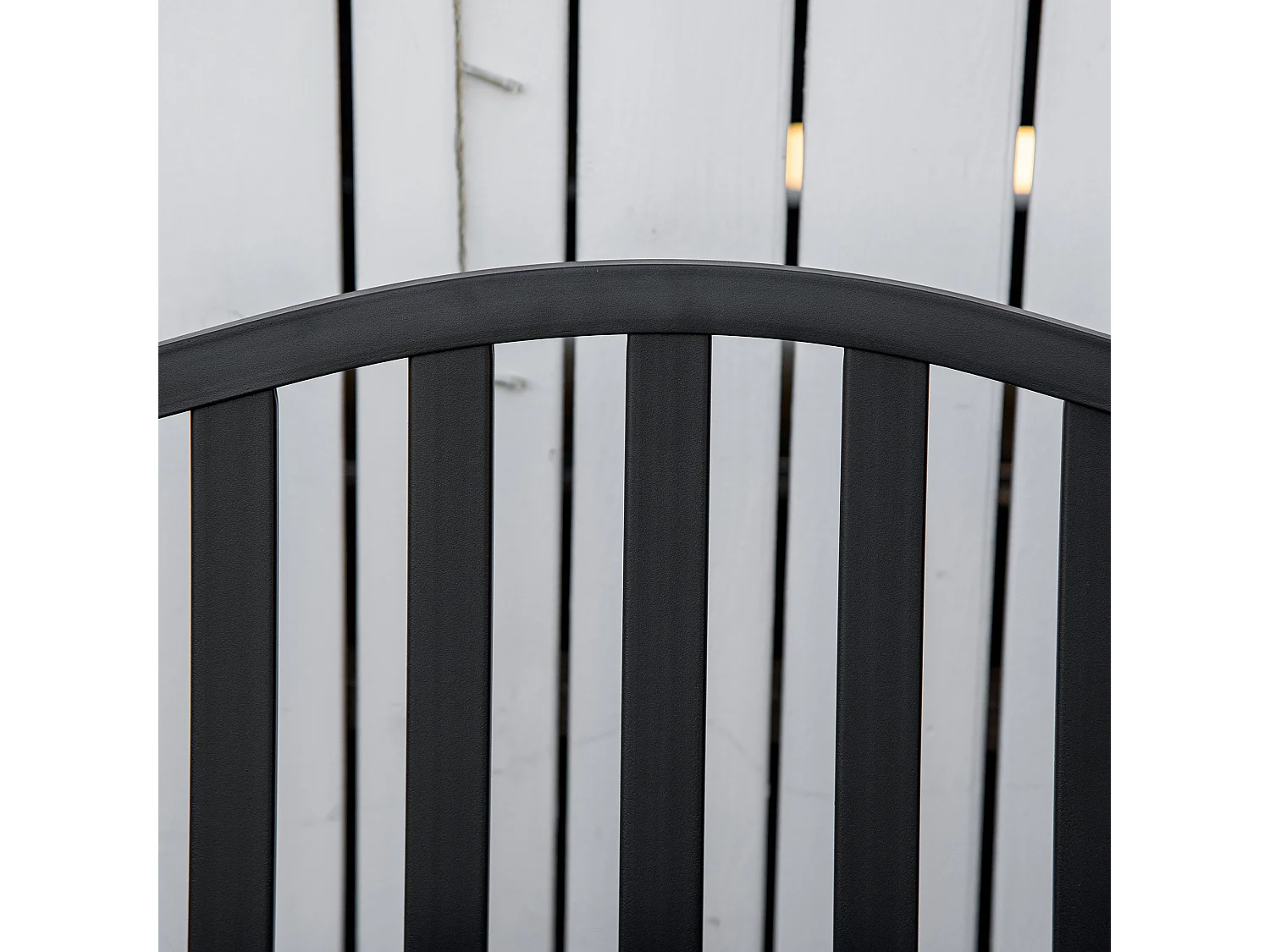 Panchina da giardino 3 posti a doghe con tavolino nero