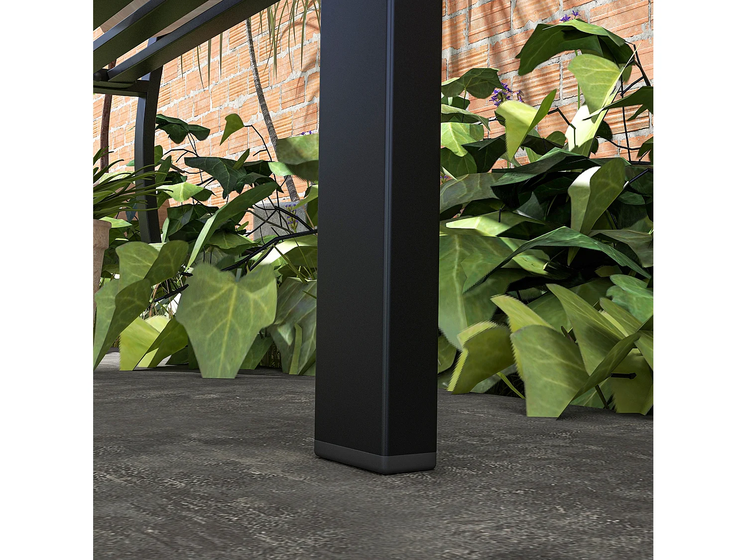 Panchina da giardino a 2 posti con braccioli in acciaio nero