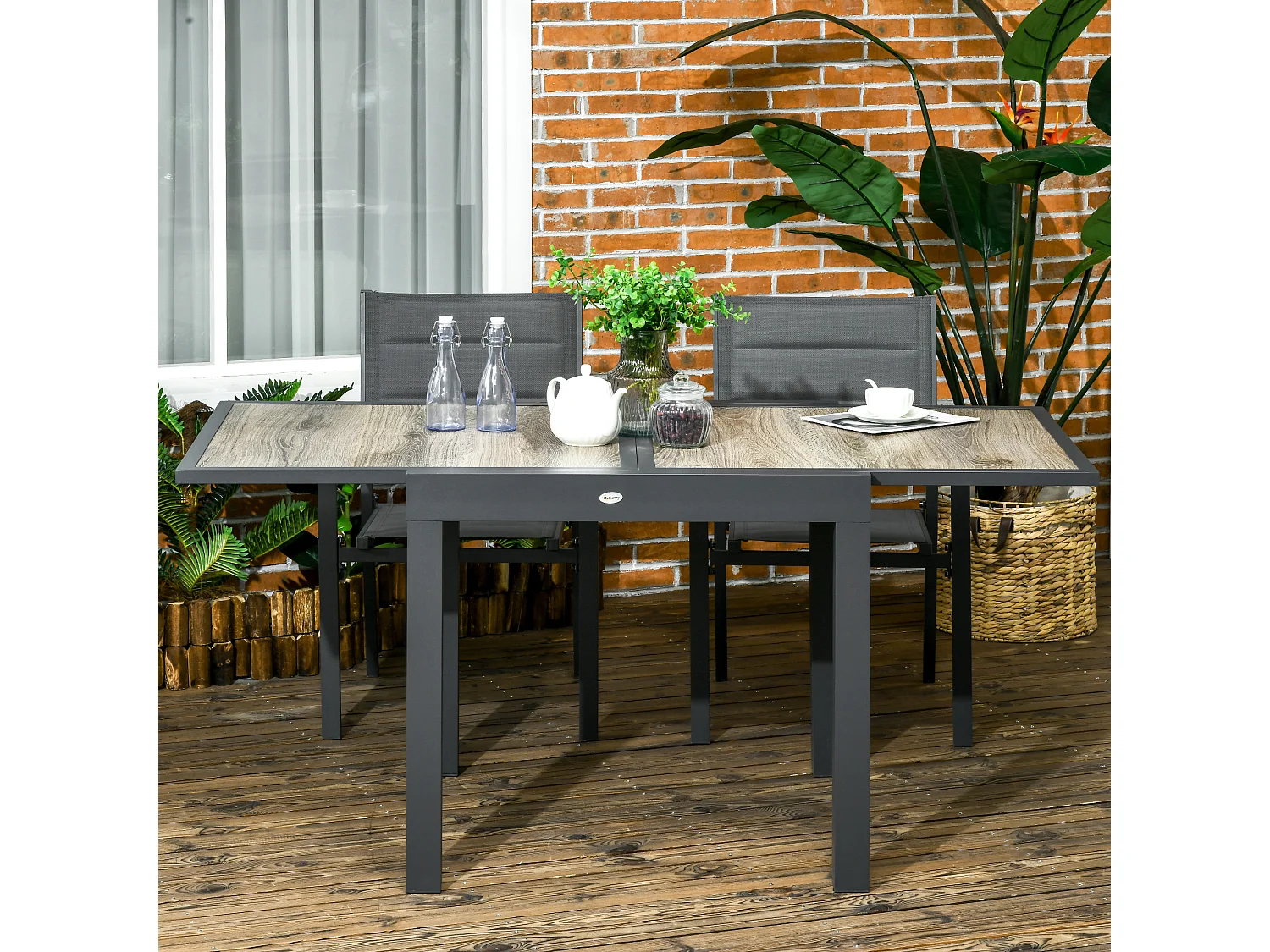 Tavolo da esterno allungabile 80/160 cm per 6 persone beige
