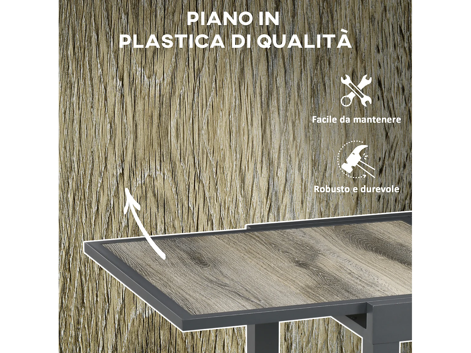 Tavolo da esterno allungabile 80/160 cm per 6 persone beige